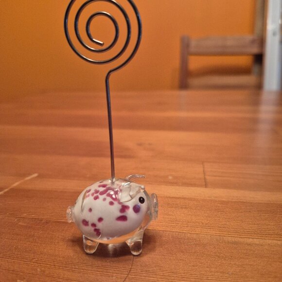 Blown Glass Pig note holder from Pier 1 Import - Picture 8 of 8